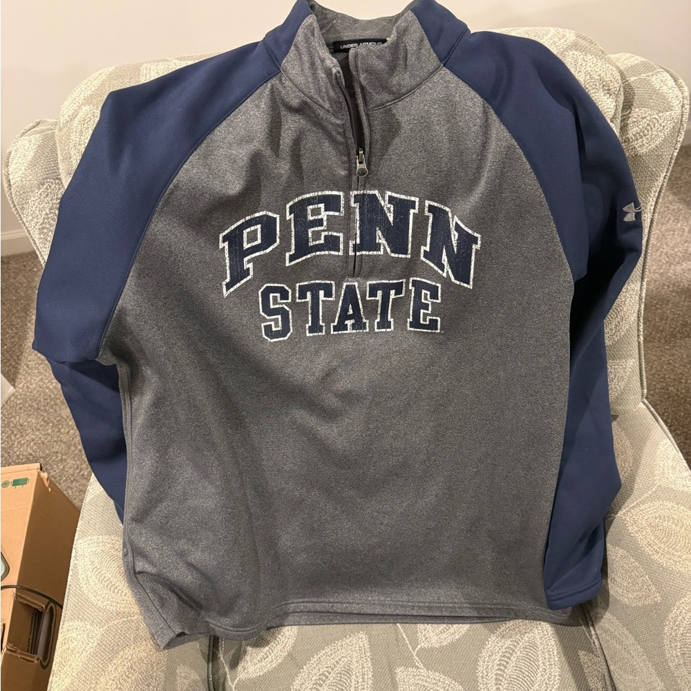 Under Armour Gray and Blue Quarter-Zip Pullover